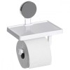Suport Hartie Igienica Baie cu Raft Depozitare, Montare Fara Gaurire, Design Modern, ABS, 17.8x11.5x17cm