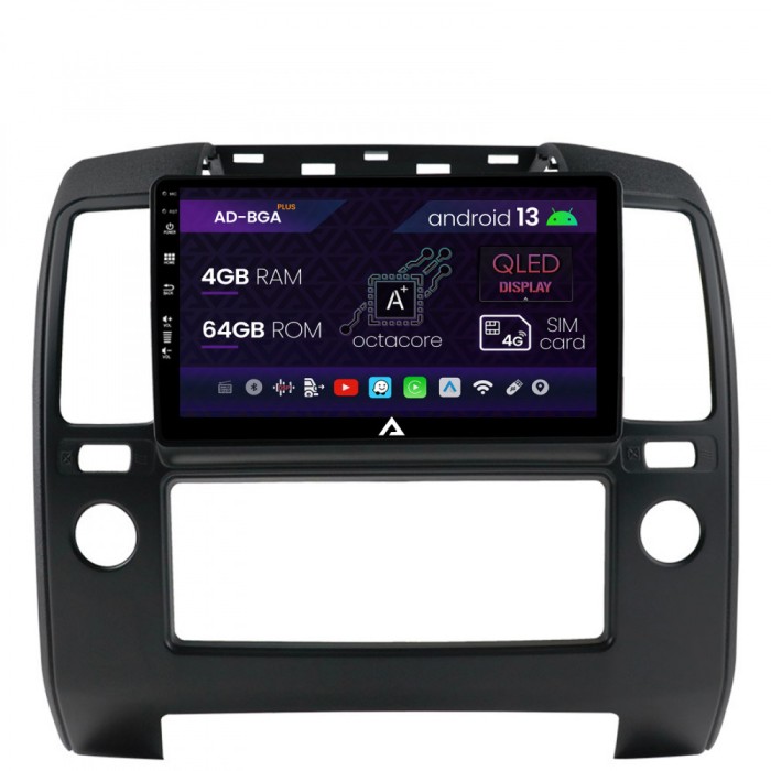 Navigatie Nissan Navara, Android 13, A-Octacore 4GB RAM + 64GB ROM, 9 Inch - AD-BGA9004+AD-BGRKIT170