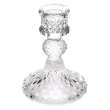 știaițer Decorativ Sticlă, Model Romburi, Diametru 7.5x10.5cm, Transparent, Oem