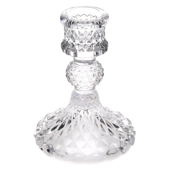 știaițer Decorativ Sticlă, Model Romburi, Diametru 7.5x10.5cm, Transparent