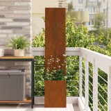 vidaXL Ghiveci de Grădină cu Panou Decorativ Ruginit 32 x 140 cm