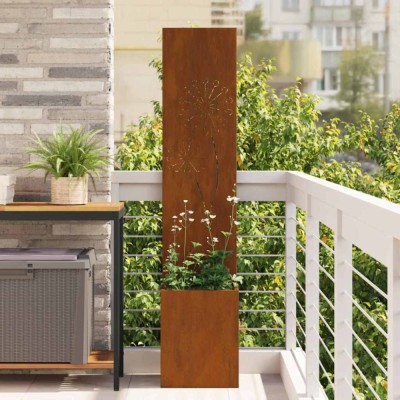 vidaXL Ecran de intimitate pentru grădină Traforaj Ruginit 32 x 140 cm 876391 foto