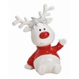 Rudolph Ren nas rosu decorativ Craciun 17 cm, Jad