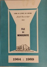 LICEUL DE STIINTE ALE NATURII EMIL RACOVITA IASI. FILE DE MONOGRAFIE 1964-1989-LIVIU BURLEC-235766