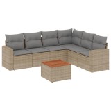 Cumpara ieftin Patio Sofa Set 6-Locuri Combinatie bej si gri