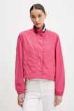 Tommy Jeans geacă culoarea roz, de tranzitie, oversize, DW0DW20439