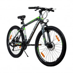 Bicicleta Mountain Bike, roti 26 inch, cadru aluminiu, 21 viteze, frane mecanice pe disc, verde foto