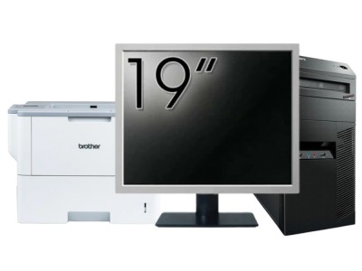 Pachet Calculator Lenovo Thinkcentre M92p Tower, Intel Core i5-3470 3.20GHz, 4GB DDR3, 250GB SATA, DVD-RW + Monitor 19&amp;amp;quot; &amp;amp; Imprimanta Brother HL-L foto