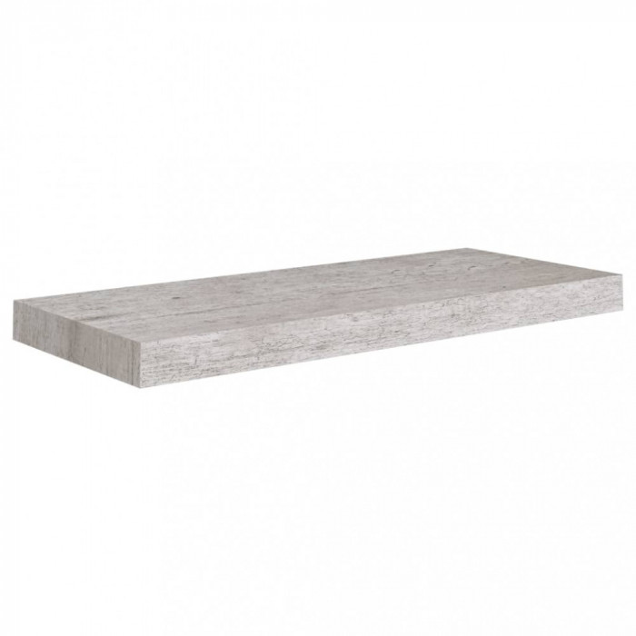 Raft de perete suspendat, gri beton, 60x23,5x3,8 cm, MDF