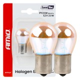 Becuri halogen PY21W 12V 21W BAU15S LumiTec Amber Chrome portocaliu crom pentru semnalizare fata si spate, 2 buc, AMiO 04627
