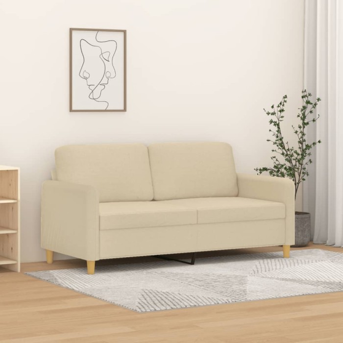 Gossi canapea cu 2 locuri, crem, 140 cm, material textil
