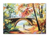 Cumpara ieftin Tablou pictat manual dormitor, living, Impreuna pe cararea vietii, stilizat, 70x50cm ulei pe panza in cutit efect 3D, gata de agatat pe perete