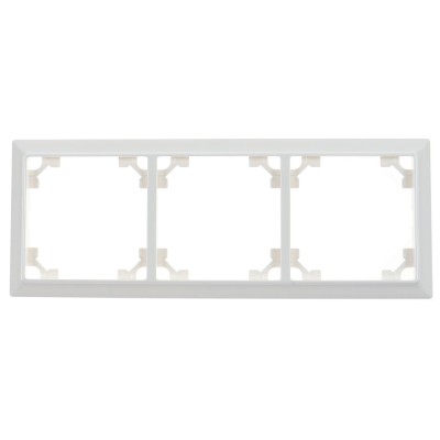 Rama Hoff Soft, 3 module, alb, pentru priza / intrerupator foto