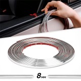 Cumpara ieftin Rola Ornament autoadeziv, 8mm x 15m, culoare Crom SILVER