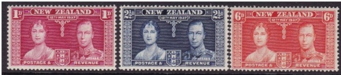 Colonii engleze, Noua Zeelanda, 1937, nunta regala, MNH