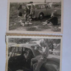 Lot 2 fotografii colectie 101 x 74 mm cu autoturism german din anii 50