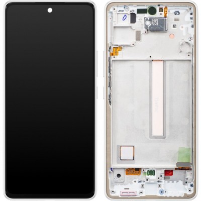 Display cu Touchscreen Samsung Galaxy A53 5G A536, cu Rama, Alb, Service Pack GH82-28024B foto