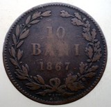 B.682 ROMANIA 10 BANI 1867 W
