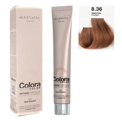 Blond nisipiu roze 8.36 Vopsea Colora MaXXelle cu extract de goji 100 ml foto