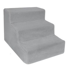 Scara pentru Animale de Companie, Universal, Detasabil, 3 Trepte, 45x35x30 cm, Gri foto