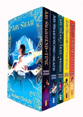 Aru Shah Series Books 1 - 5 Collection By Roshani Chokshi (End Of Time, Song Of Death, Tree Of Wishes, City Of Gold Nectar Of Immortality),Roshani Cho foto