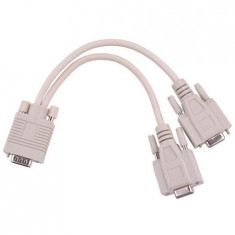 Cablu adaptor VGA, 15 pini tata la 2xVGA, 15 pini mama, L100630