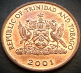 Moneda exotica 5 CENTI - TRINIDAD TOBAGO, anul 2001 * cod 1516 C = A.UNC