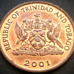 Moneda exotica 5 CENTI - TRINIDAD TOBAGO, anul 2001 * cod 1516 C = A.UNC