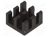 Radiator extrudat, aluminiu, 10mm x 10mm, neagra, FISCHER ELEKTRONIK - ICKBGA10X10