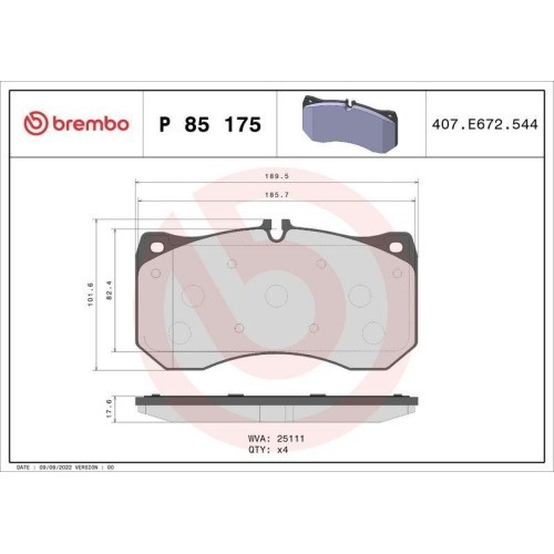 Placute frana Audi A6 Allroad C8 (4ah) 11.18-, A6 C7 (4g2 4gc) 11.10-09.18, A6 C7 Avant (4g5 4gd) 05.11-09.18, A6 C8 (4a2) 02.18-, A6 Estate (4a5 C8)