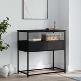 Cumpara ieftin Măsuță consolă, negru, 75x40x75 cm, lemn compozit