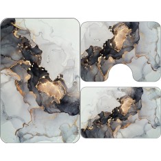Set Covorașe Baie 3 piese: 60x90cm, 60x45cm, 60x45cm, Marmură