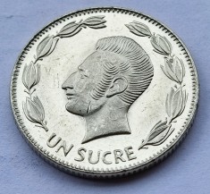 393. Moneda Ecuador 1 sucre 1988 foto