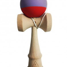 Kendama profesionala, Bila din lemn cu strat de silicon, Rosu/Mov, 40KD