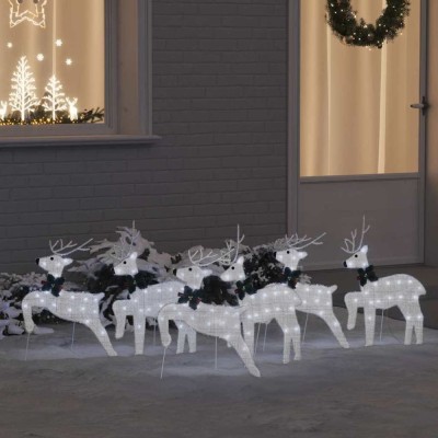 vidaXL Renii LED 6 pcs Argintiu țesătură 3385897 foto