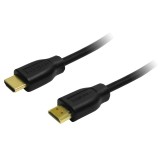 CABLU video LOGILINK, HDMI (T) la HDMI (T), 0.5m, conectori auriti, rezolutie maxima 4K UHD (3840 x 2160) la 30 Hz, negru, &quot;CH0005&quot; (timbru verde 0.08