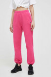 Champion pantaloni de trening culoarea roz, neted