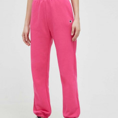 Champion pantaloni de trening culoarea roz, neted