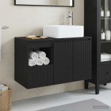 Cumpara ieftin Set dulap baie 2 buc. Negru 79,5 x 41 x 80 cm Lemn prelucrat