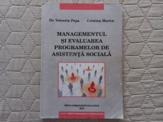 MANAGEMENTUL SI EVALUAREA PROGRAMELOR DE ASISTENTA SOCIALA - VALENTIN POPA, CRISTINA MARICA