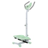 SPORTNOW Stepper cu M&acirc;nere Reglabile pe 3 Niveluri, Treaptă Reglabilă și Monitor LCD, 48x38x108-118 cm, Verde | Aosom Romania