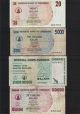 Zimbabwe Set 14 bancnote agro cheque 2006-2008, Africa