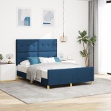 VidaXL Cadru de pat, albastru, 140x200 cm, textil