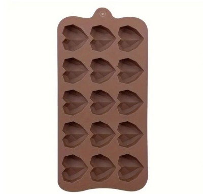 Forma din Silicon pentru bomboane de ciocolata sau Cuburi de Gheata, model cu Inimioare 21 x 10.5 cm, Maro, TopBazar foto