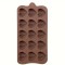 Forma din Silicon pentru bomboane de ciocolata sau Cuburi de Gheata, model cu Inimioare 21 x 10.5 cm, Maro, TopBazar