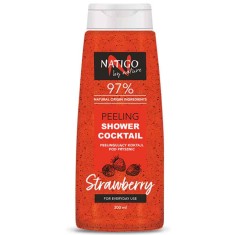 Gel de dus exfoliant cu extract de capsune Cocktail, 300ml, Natigo By Nature