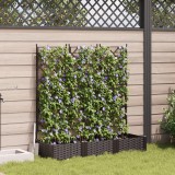 vidaXL Ghiveci de Grădină cu Grătar 3 piese Maro 120x40x125.5 cm