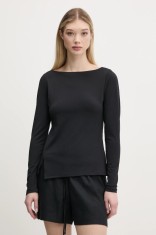 Abercrombie &amp; Fitch bluză femei, culoarea negru, uni, KI139-5210
