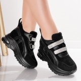 Cumpara ieftin Sneakers dama cu Platforma Negri din Piele Ecologica Intoarsa Avola, 40