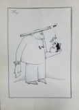 &#039; FARA CUVINTE &#039; , CARICATURA de VICTOR TIMOC , 1978